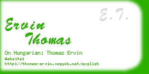 ervin thomas business card